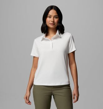 Columbia Poloshirt COLUMBIA, Damen, Gr. XL (46/48), sea salt, Obermaterial: 94% Polyester, 6% Elasthan, Shirts Poloshirt, sportliche Passform, Kurzarm, f&uuml;r spo