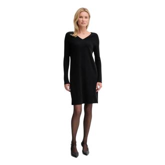 Benetton Kleedjes, Dames, Zwart, S, Wol, Gebreide Mini Jurk