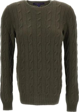 Ralph Lauren Pullover van kasjmier met kabels - Dames - Cashmere truien - Groen - M - Kasjmier - Truien & Vesten
