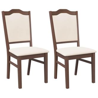 vidaXL Sillas De Comedor Con Cojines, 2 Unidades, Color Marr&oacute;n, Madera Maciza, Caucho Vidaxl