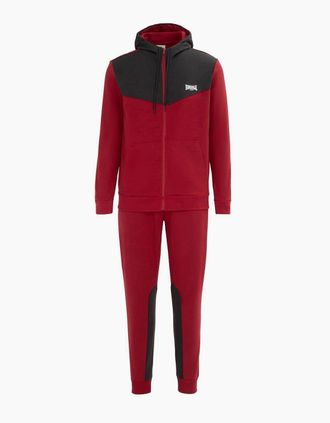 Lonsdale Mens Mens Tracksuit - Dark Red Grey - Size: 4XL