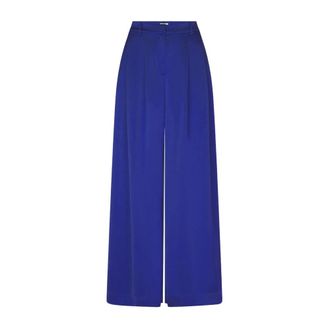 Dante6 Onique Wijde Pijpen Broek van Satijn - Dames - Broeken - Blauw - Maat: S Satijn
