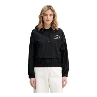 Karl Lagerfeld Jassen, Dames, Zwart, M, Hooded Anorak