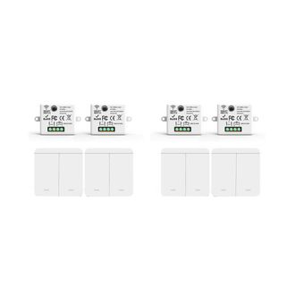 OEM Adecuado Para Un Conjunto De 4 Interruptores De Pared Inal&aacute;mbricos Rf De 433 Mhz Con Receptor De Rel&eacute;, Que Incluye 2 Mandos A Distancia Para Interrupt