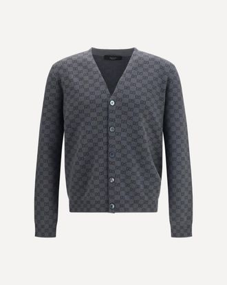 Gucci Silk and wool GG print Cardigan Male M