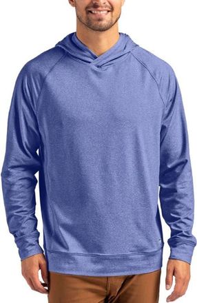 Cutter & Buck Adapt Heather Hooded Pullover in Tour Blue Heather at Nordstrom, Size Xxx-Large