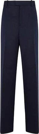 Bottega Veneta Stijlvolle broek voor mannen - Dames - Straight fit broeken - Blauw - S - Katoen - Broeken