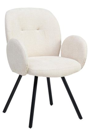 Livetastic Armlehnstuhl, Schwarz, Wei&szlig;, Holz, Metall, Textil, Pappel, Sperrholz, Rundrohr, 60x87x65 cm, Bsci, inklusive Armlehnen, Esszimmer, St&uuml;hle, Polsterst&uuml;h