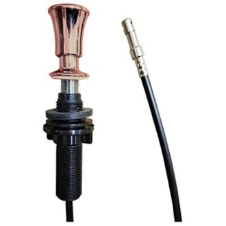 Lira Tirador De Cobre Pvd Satinado, Con Cable De 700 Mm Para Desag&uuml;e Autom&aacute;tico De Fregadero