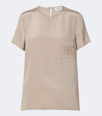 Max Mara Top in seta con logo
