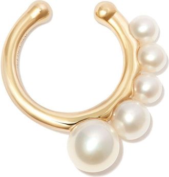 Mizuki 14K Yellow Gold Sea Of Beauty Pearl Single Ear Cuff - Womens - Freshwater Pearl/14kt Yellow Gold