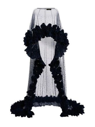 Jenny Packham Petal Bloom Ruffle-Detailed Maxi Dress in Blackthorne Blue at Nordstrom, Size Medium Uk