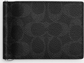 Coach Slim Money Clip Billfold Wallet In Signature Canvas