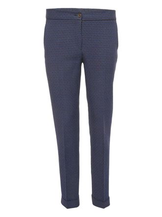Etro jacquard skinny trousers - Blue