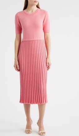 Elie Tahari The Vesper Knit Midi Dress in Dragonfruit at Nordstrom, Size X-Large