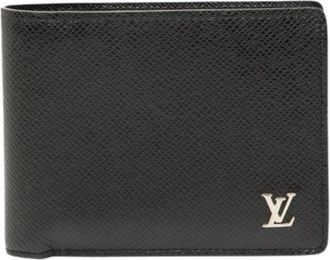 Louis Vuitton Pre-owned Wallets, male, Black, Size: ONE SIZE Pre-owned Portefeuille Multiple Taiga Wallet