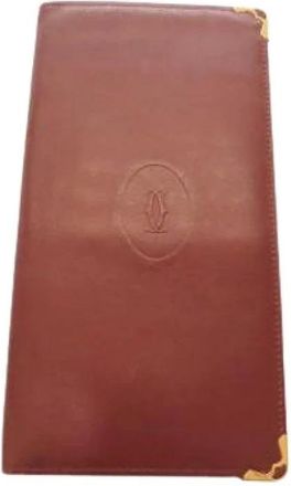 Cartier Pre-owned Clutches, female, Red, Size: ONE SIZE Pre-owned Long Wallet Leather Long Wallet