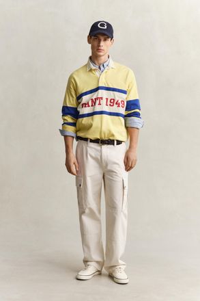 GANT Men Herringbone Cargo Pants (30) CREAMED WHITE