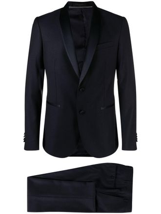 Corneliani virgin-wool slim-cut dinner suit - Blue