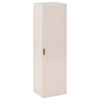Beliani Armario De Ba&ntilde;o De Pared 4 Estantes Frentes Acanalados Tiradores Dorados Beige Totorani