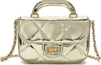 Tiffany & Fred Metallic Quilted Leather Top Handle Crossbody