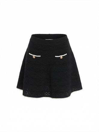 Self Portrait Pointelle Knit Mini Skirt