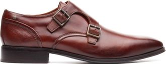 Base London Cleric Mens Monk Shoes Dark Tan - Brown Leather - Size UK 11