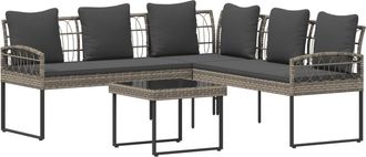 vidaXL Conjunto De Sof&aacute;s De Jard&iacute;n 2 Uds. Gris Vidaxl