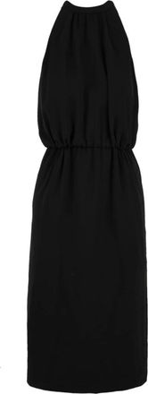 Aspesi Elegante Zwarte Jurk Model 2906 - Dames - Casual kleedjes - Zwart - S - Polyester - Kleedjes
