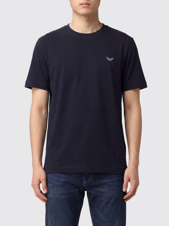 Emporio Armani T-shirt in cotone con logo Eagle a contrasto