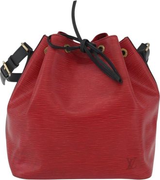 Louis Vuitton Bicolor Petit Noe Epi Leather Red Leather Handbag (Pre-Owned)