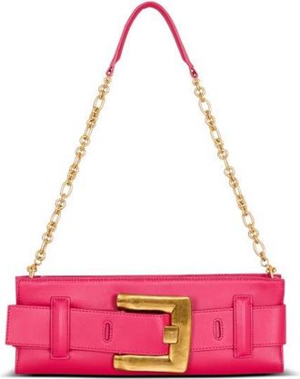 Balmain Anthem calfskin leather clutch in Pink at Nordstrom
