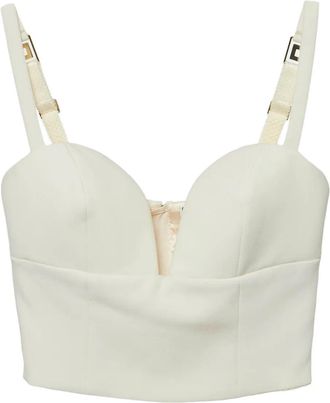 Elisabetta Franchi Top corto con scollo a cuore - Toni neutri