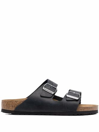 Birkenstock Arizona Black, Oiled Leather Shoes