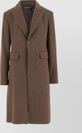 Ralph Lauren herringbone wool coat featuring logo