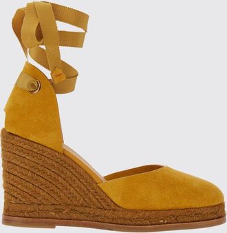 Castaner Espadrillas a zeppa Camila in pelle scamosciata con lacci