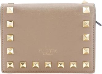 Valentino Tweedehands leren portemonnees - Dames - Vintage Accessoires - Beige - ONE Size - Leer - Vintage