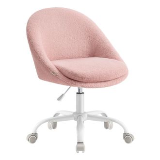 Songmics Silla de oficina giratoria con altura ajustable color rosa