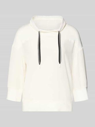 Marc Cain T-Shirt mit 3/4-Arm und Kapuze in Weiss, Größe 34