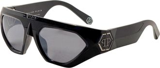 Philipp Plein Philipp Plein Mens 58mm Shiny Black Sunglasses