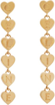 Celine Cur Celine Heart Earrings in Brass with Gold Finish