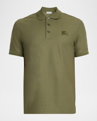 Burberry Mens Cotton Embroidered EKD Polo Shirt