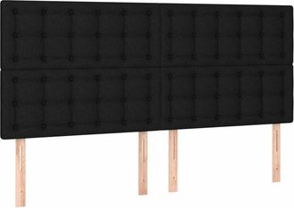 vidaXL Cabeceros 4 Unidades De Tela Negro 90x5x78/88 Cm Vidaxl