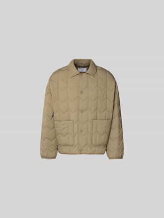 Maison Kitsun&eacute; Blouson mit Druckknopfleiste in Taupe, Gr&ouml;&szlig;e XL
