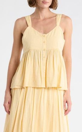 Melrose and Market Clip Dot Button-Up Tank in Beige Gelato at Nordstrom Rack, Size Xx-Small