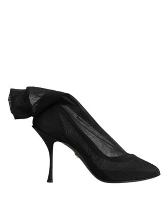 Dolce & Gabbana Black Silk Stretch Mesh Sock Boots Womens Shoes