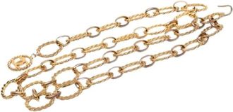Chanel Pre-owned Belts, female, Yellow, Size: ONE SIZE Pre-owned Vintage Metal Belt