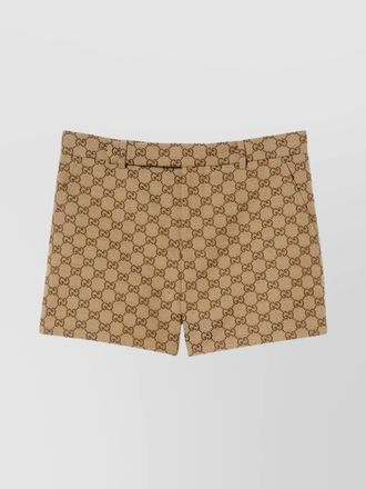 Gucci gg detail belted pocketed shorts