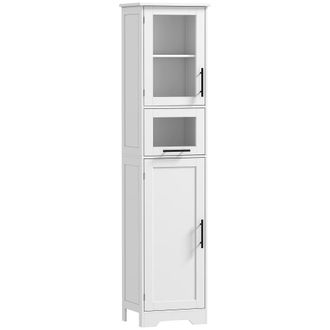 HOMCOM Columna de ba&ntilde;o 40x31x170 cm blanco