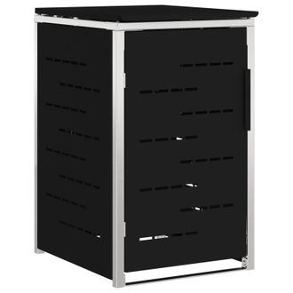 vidaXL Almacenamiento De Contenedor Con Ruedas Negro Vidaxl